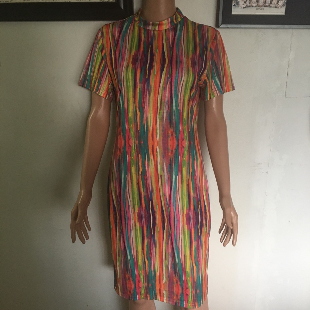 Rainbow Colorful bodycon SHEIN dress